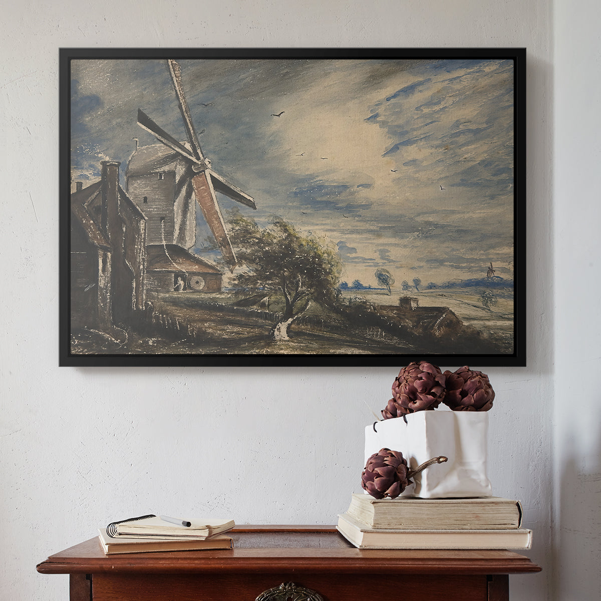 A Mill Near Colchester, c. 1833 - Floater Framed Canvas Print