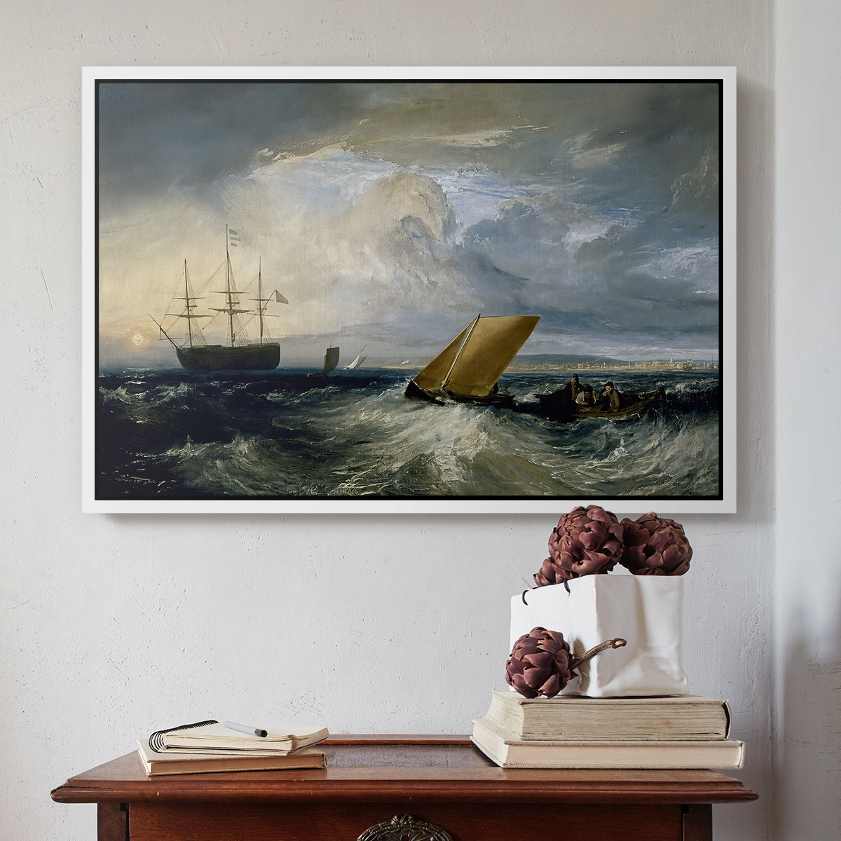 Sheerness as Seen from the Nore, 1808 - Floater Framed Canvas Print