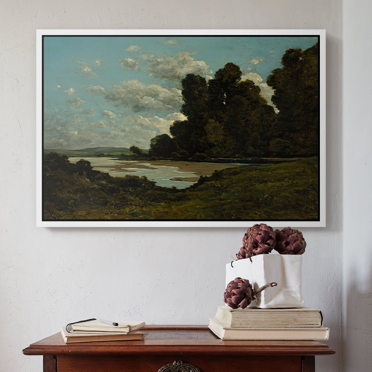 The River Loire at Nevers, 1901 - Floater Framed Canvas Print