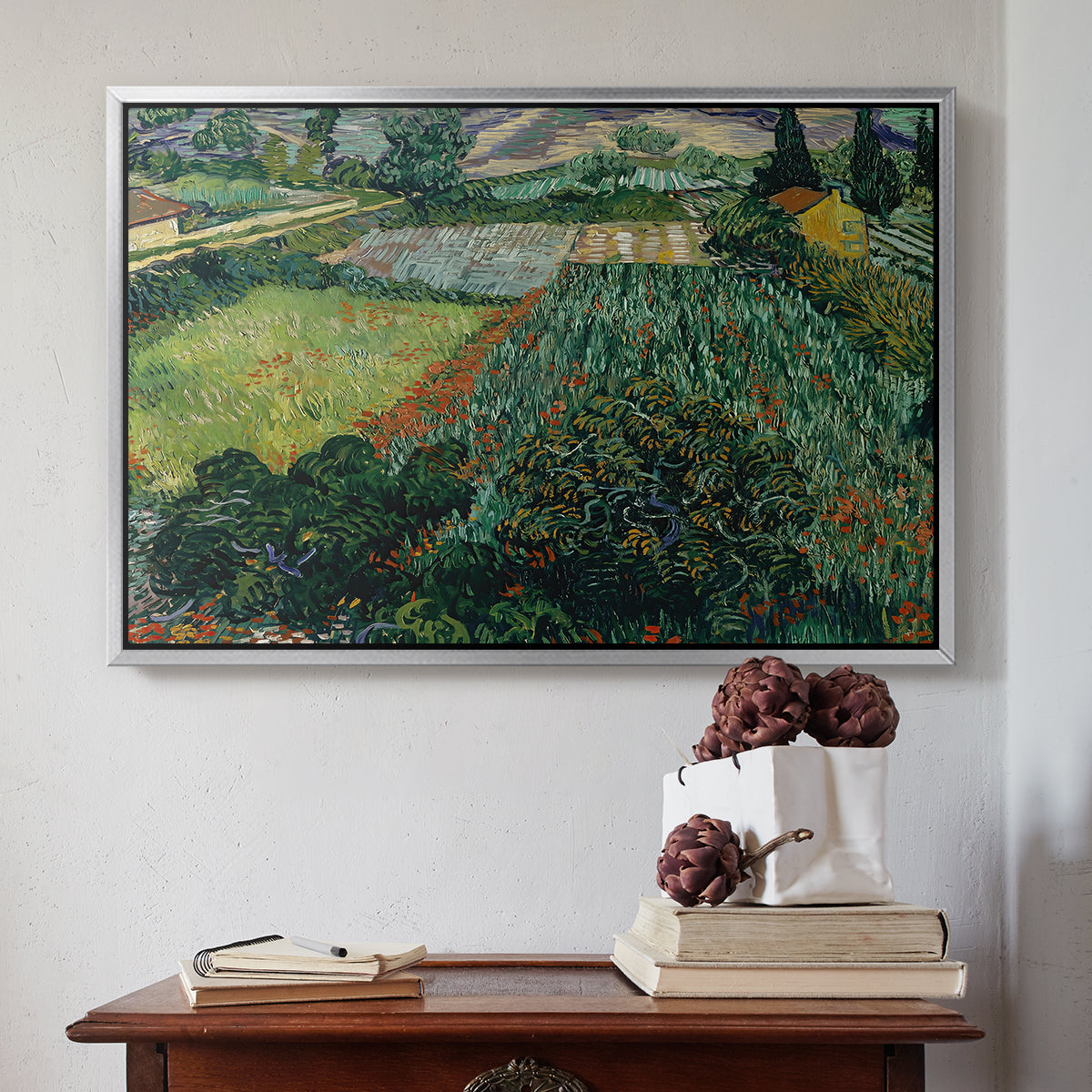 Field with Poppies, Saint-Rémy, 1889 - Floater Framed Canvas Print
