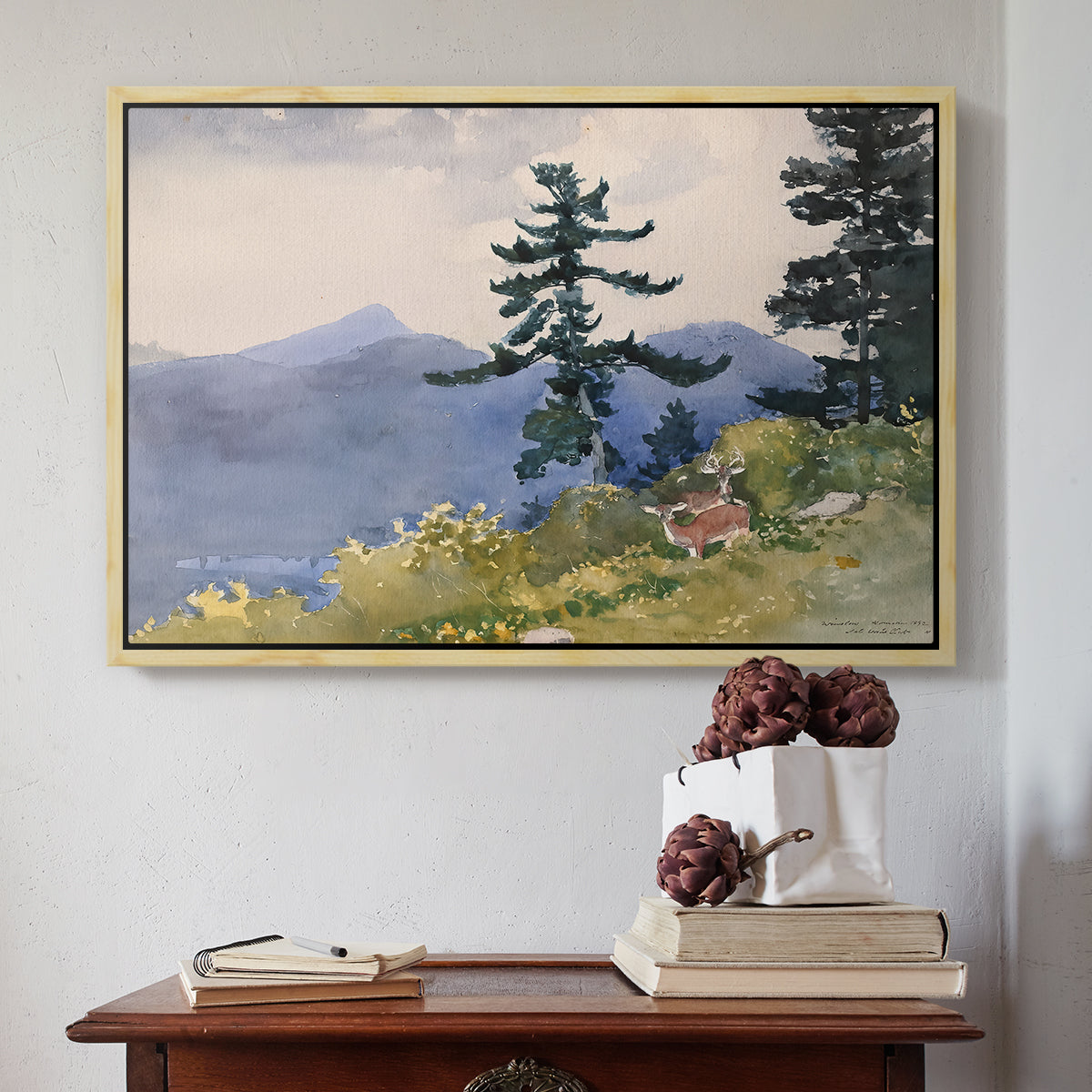 North Woods Club, Adirondacks, 1892 - Floater Framed Canvas Print