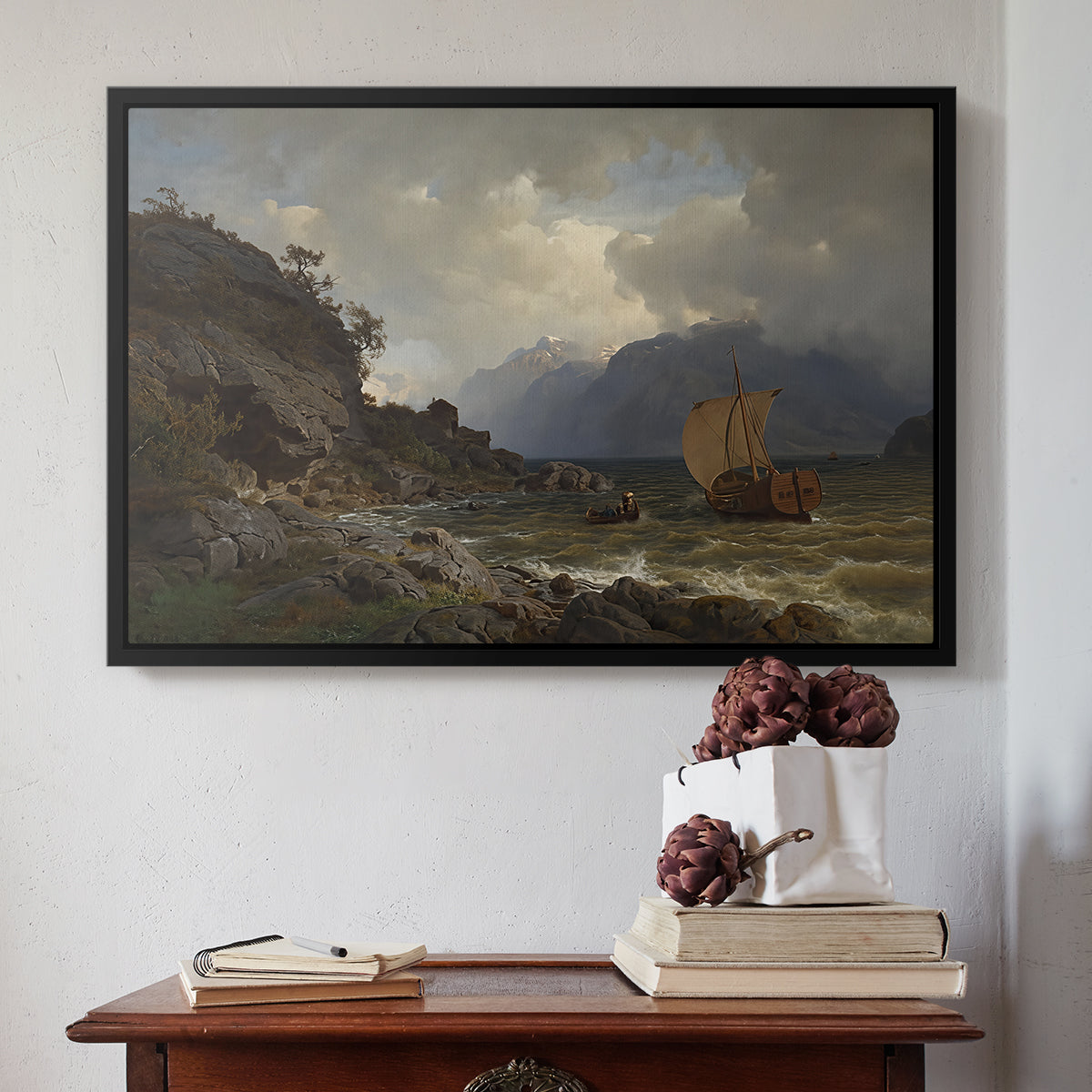 From the Western Coast of Norway, 1862 - Floater Framed Canvas Print