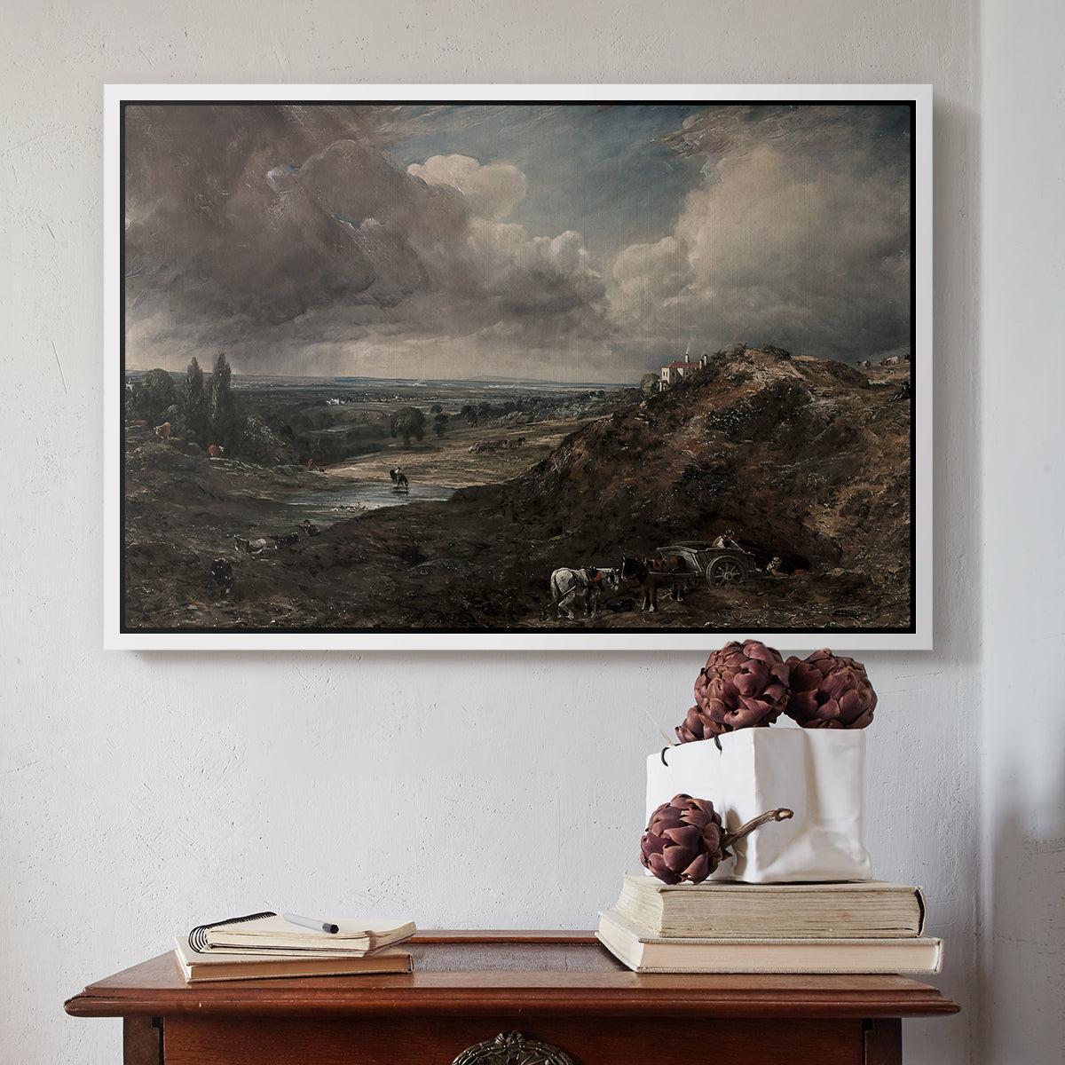 Branch Hill Pond, Hampstead Heath, c. 1828 - Floater Framed Canvas Print
