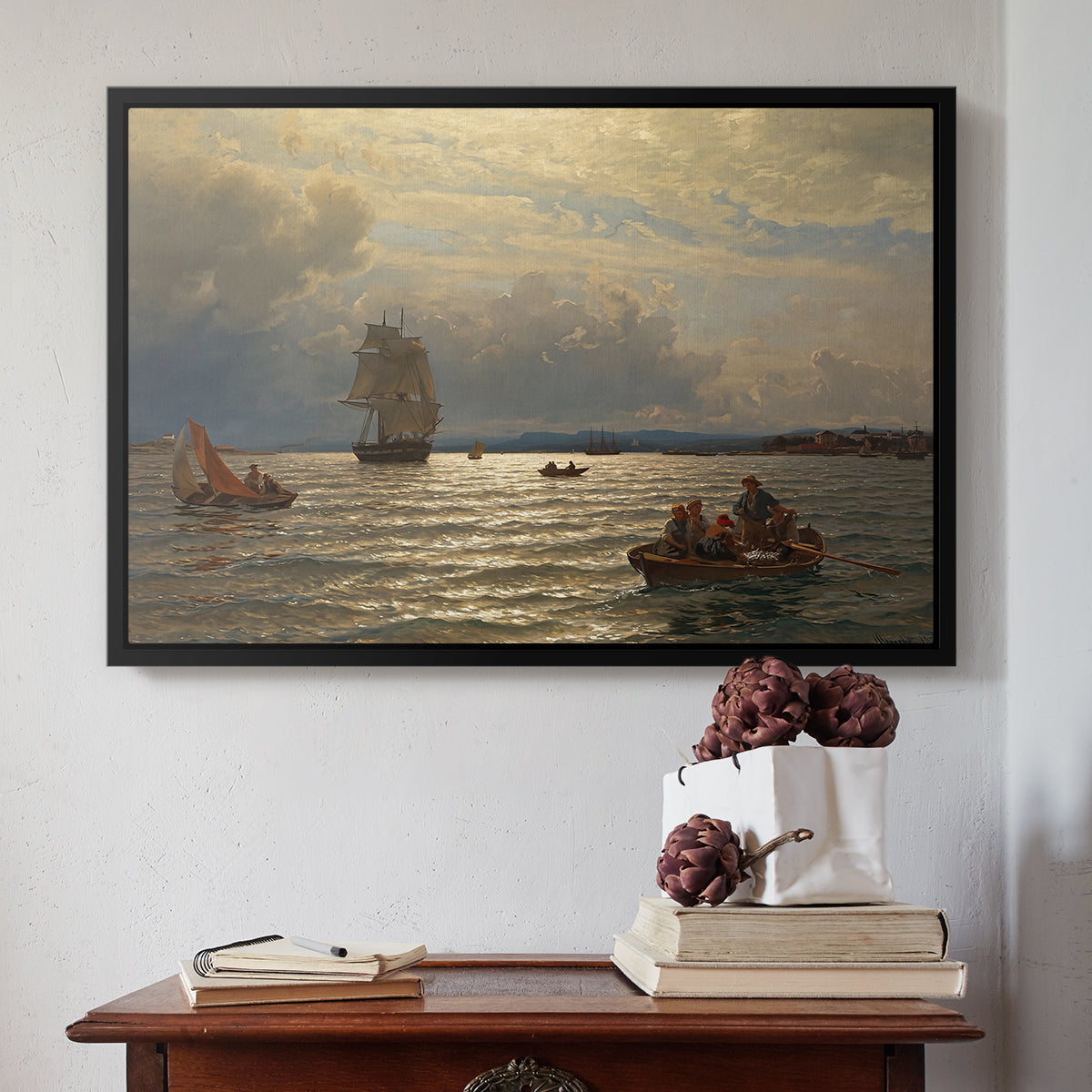 From the Inlet of Oslo, 1874 - Floater Framed Canvas Print