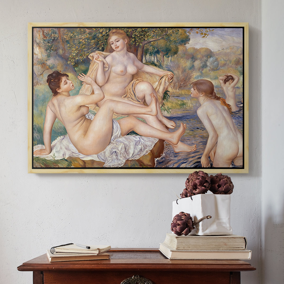 The Large Bathers, 1884-1887 - Floater Framed Canvas Print