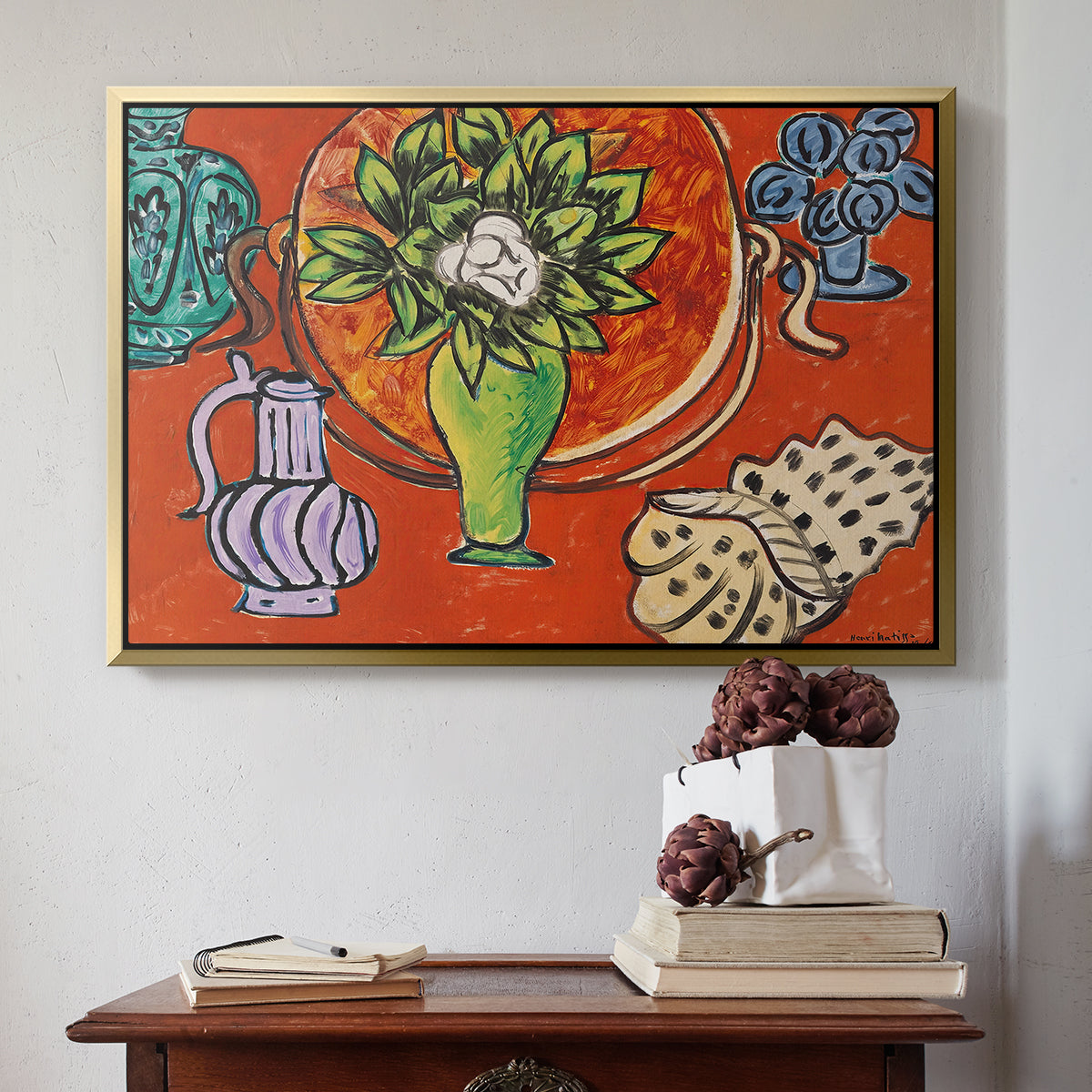 Still Life with a Magnolia (Nature morte au magnolia), 1941 - Floater Framed Canvas Print