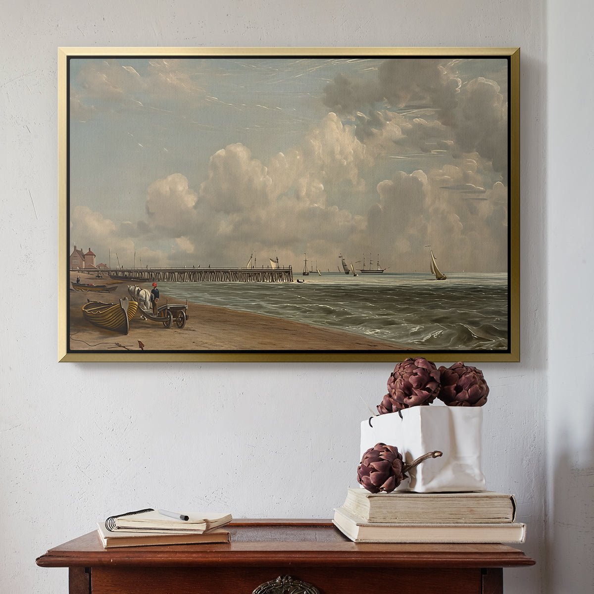 Yarmouth Jetty, 1822 - Floater Framed Canvas Print