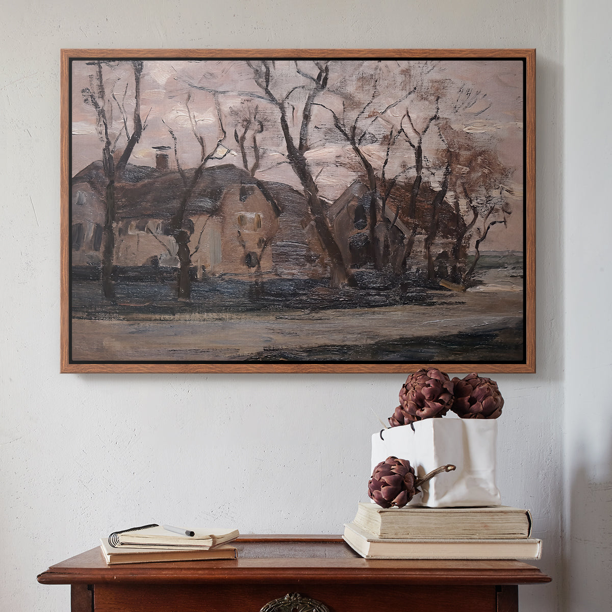 Farm near Duivendrecht in the Evening, c. 1905 - Floater Framed Canvas Print