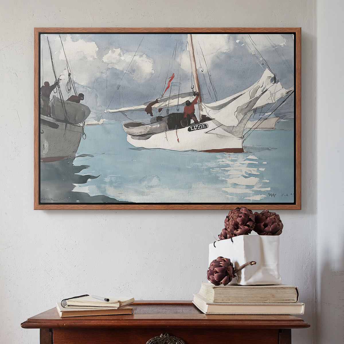 Fishing Boats, Key West, 1903 - Floater Framed Canvas Print