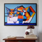 Cassie Thinking about Cubism - Floater Framed Canvas Print