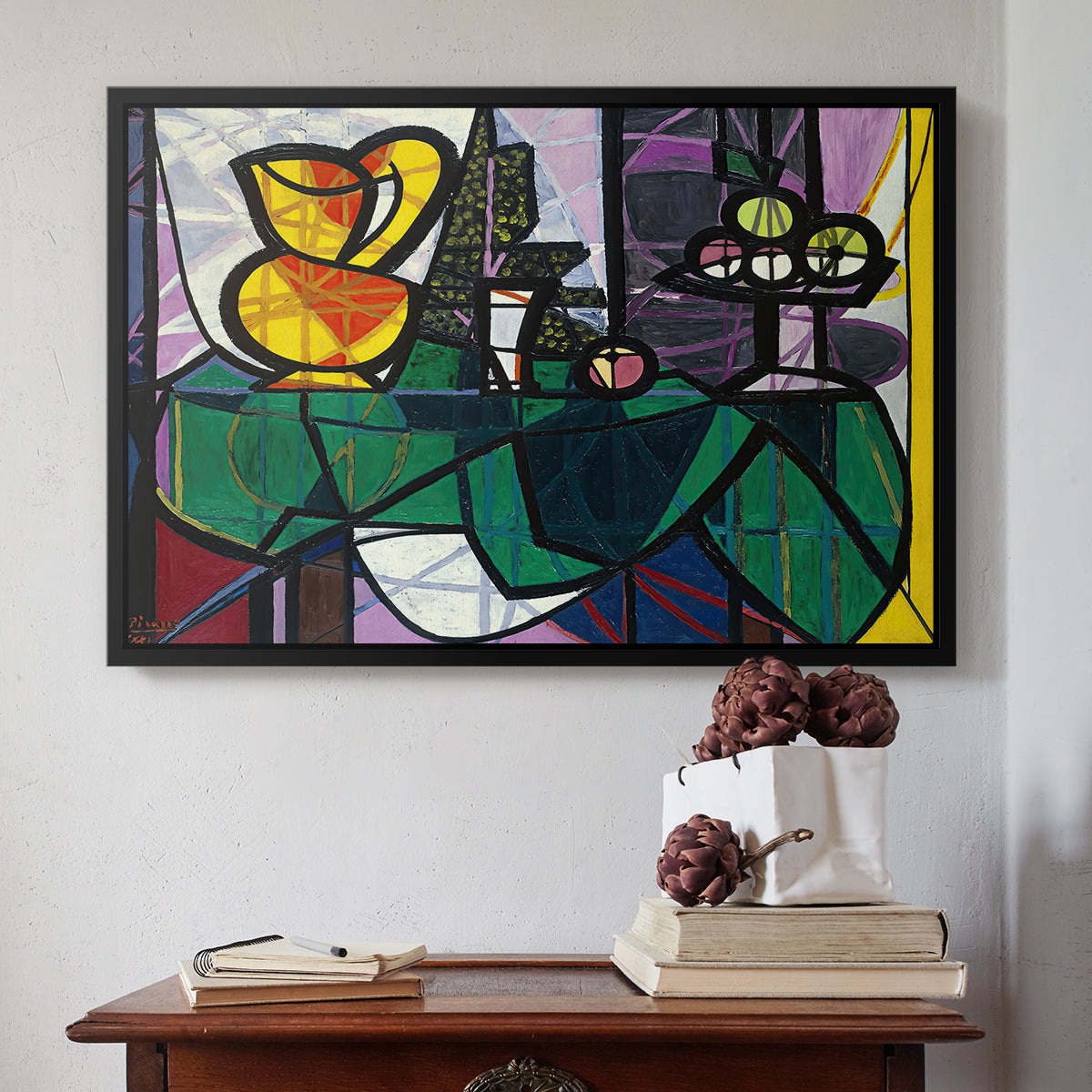 Pitcher and Bowl of Fruit, 1931 - Floater Framed Canvas Print