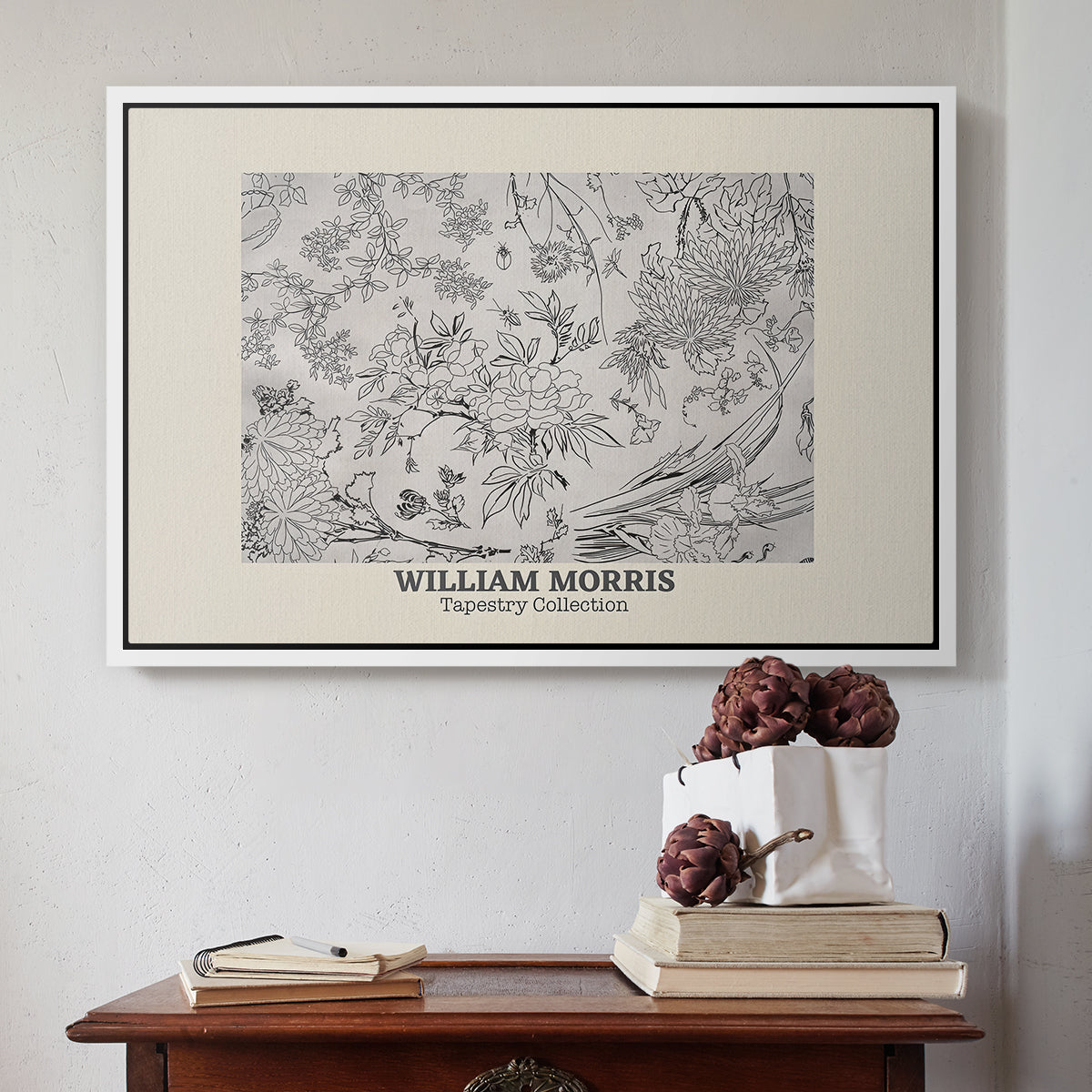 Fleurs, 1866 (Morris Inspired) - Floater Framed Canvas Print