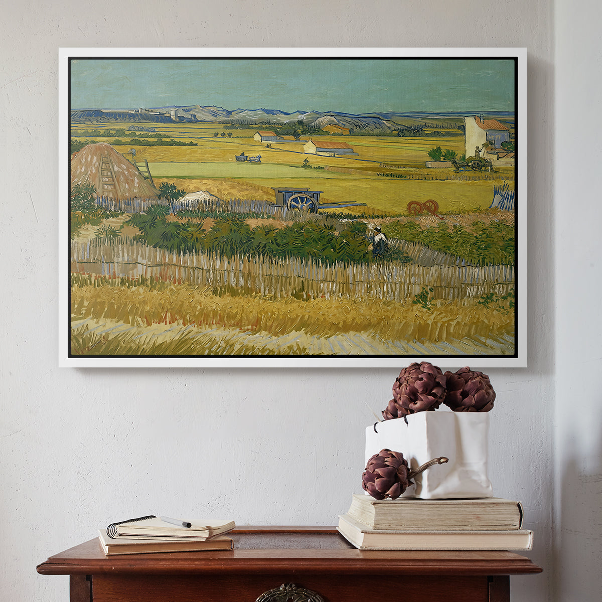 The Harvest, 1888 - Floater Framed Canvas Print