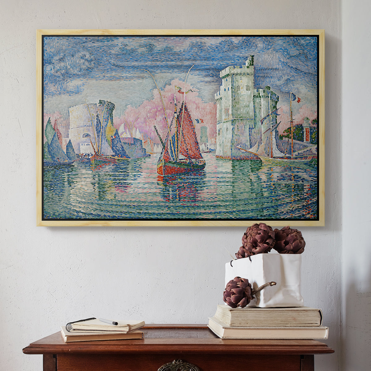 Entrance to the Port of La Rochelle, 1921 - Floater Framed Canvas Print
