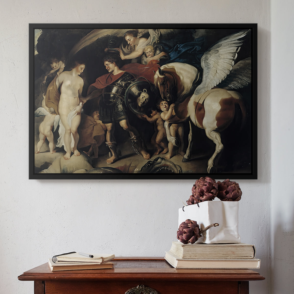 Perseus and Andromeda, c. 1620 - Floater Framed Canvas Print