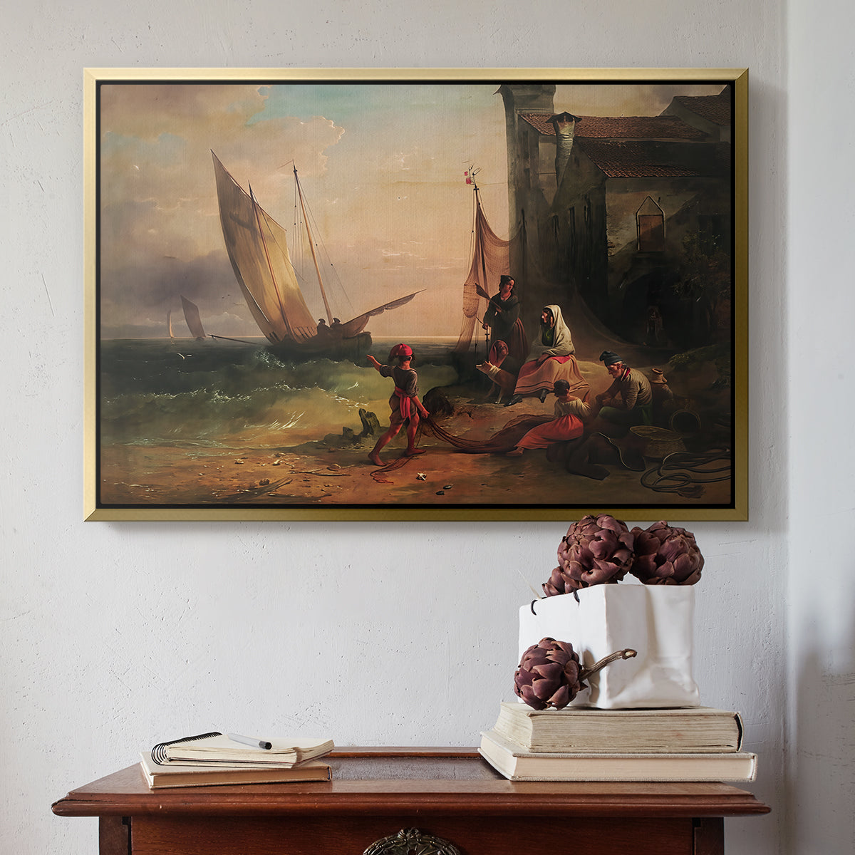 Fisherman's Family from Chioggia, 1838 - Floater Framed Canvas Print