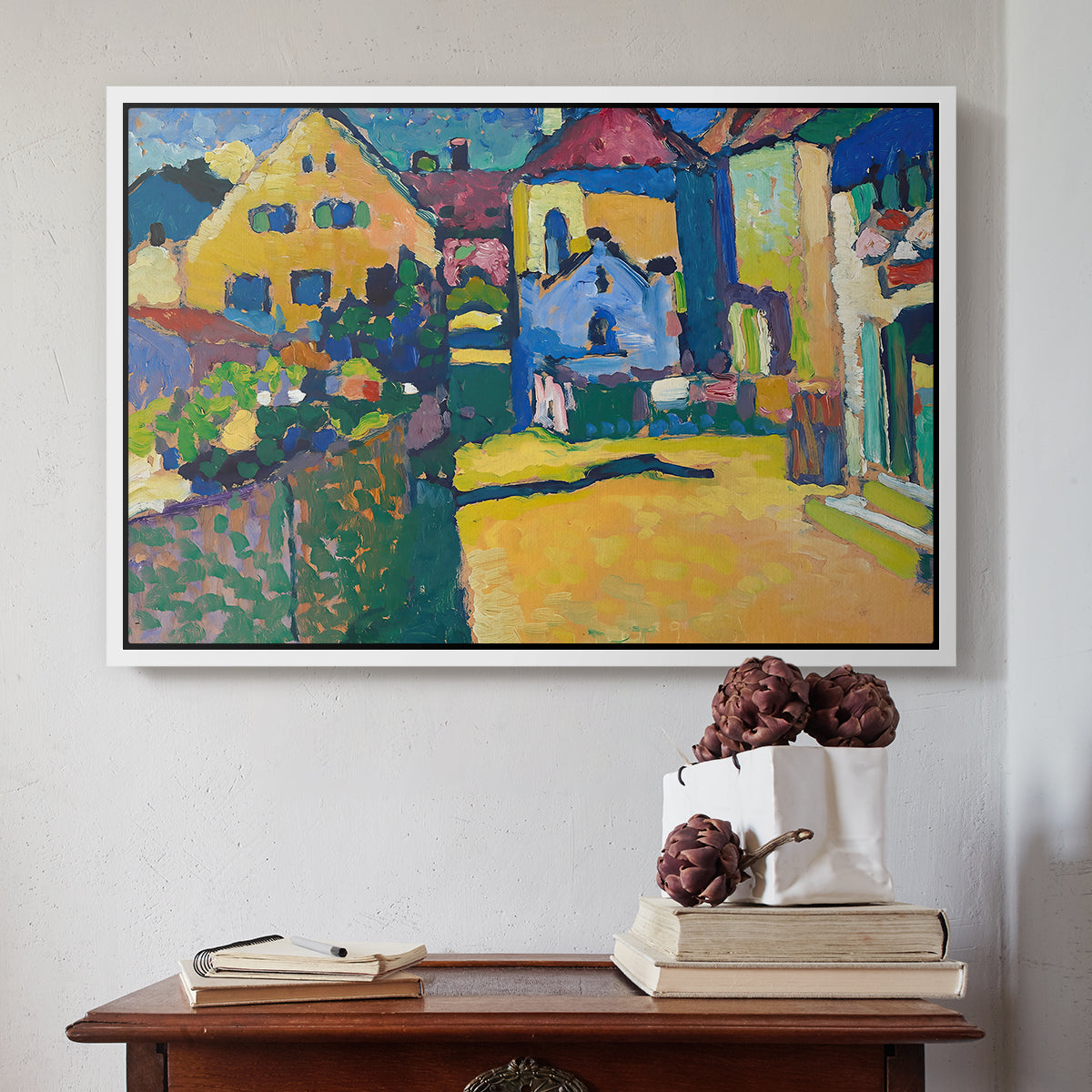 Green Lane in Murnau, 1909 - Floater Framed Canvas Print