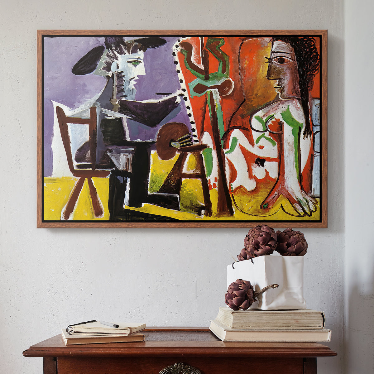 The Painter and His Model, 1963 - Floater Framed Canvas Print