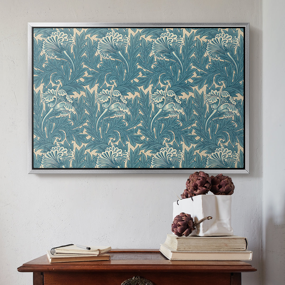 Tulip (Teal), 1875 - Floater Framed Canvas Print