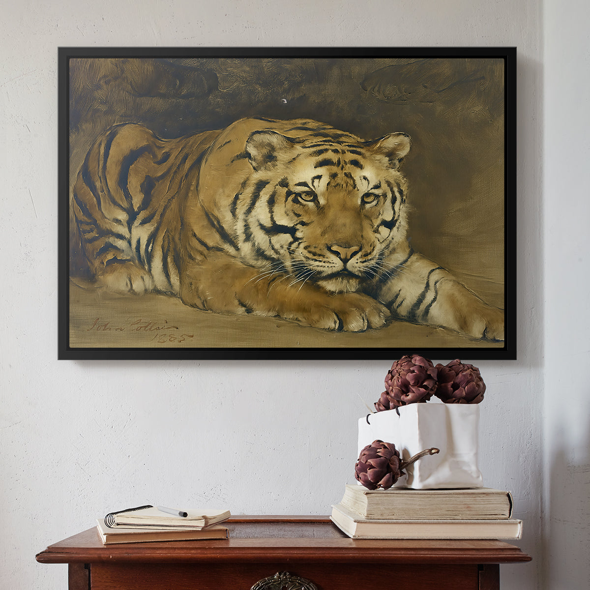 Study of a Tiger for Circe, 1885 - Floater Framed Canvas Print