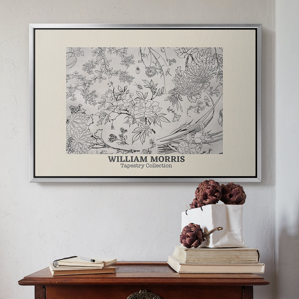 Fleurs, 1866 (Morris Inspired) - Floater Framed Canvas Print