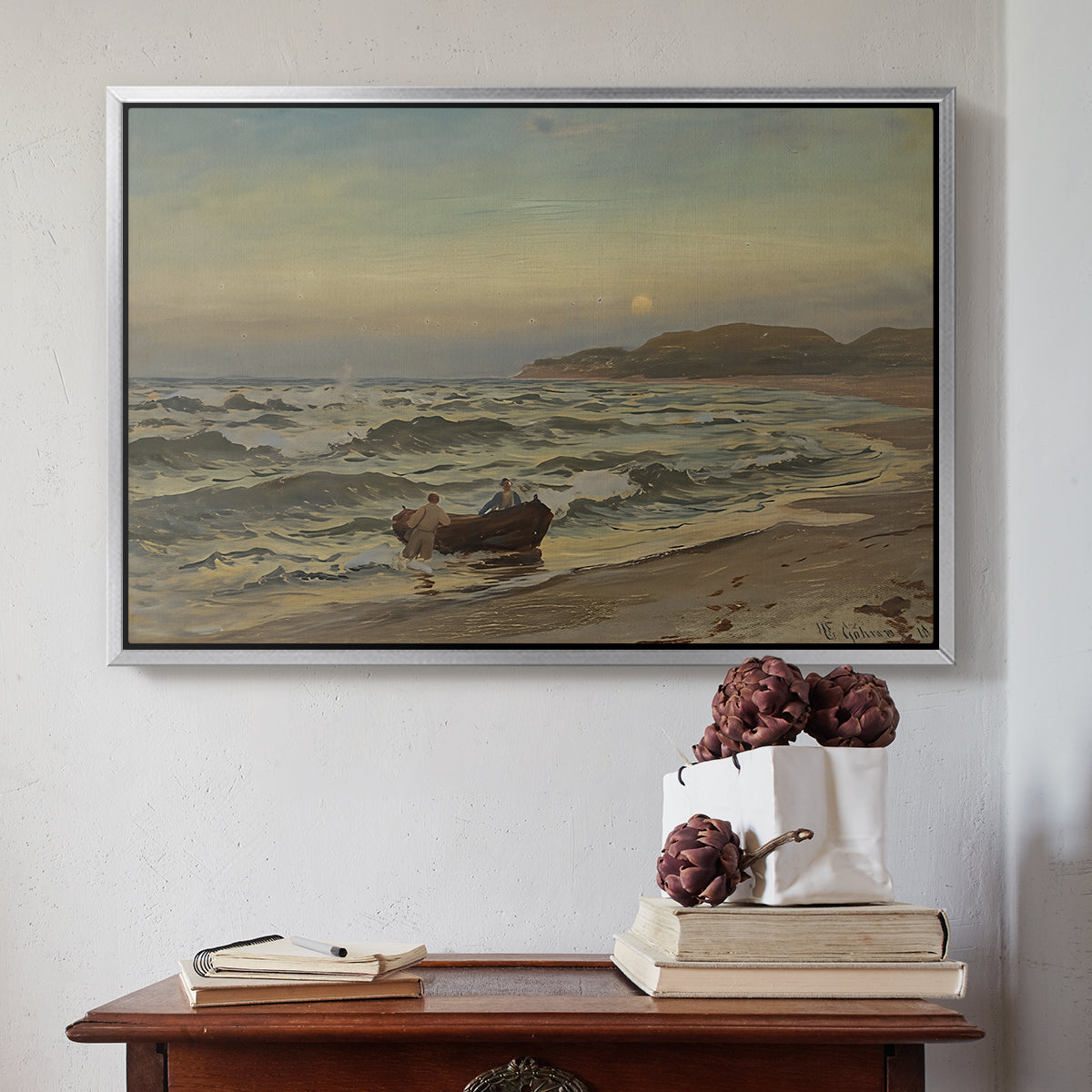 Storm at Rügen, 1882 - Floater Framed Canvas Print