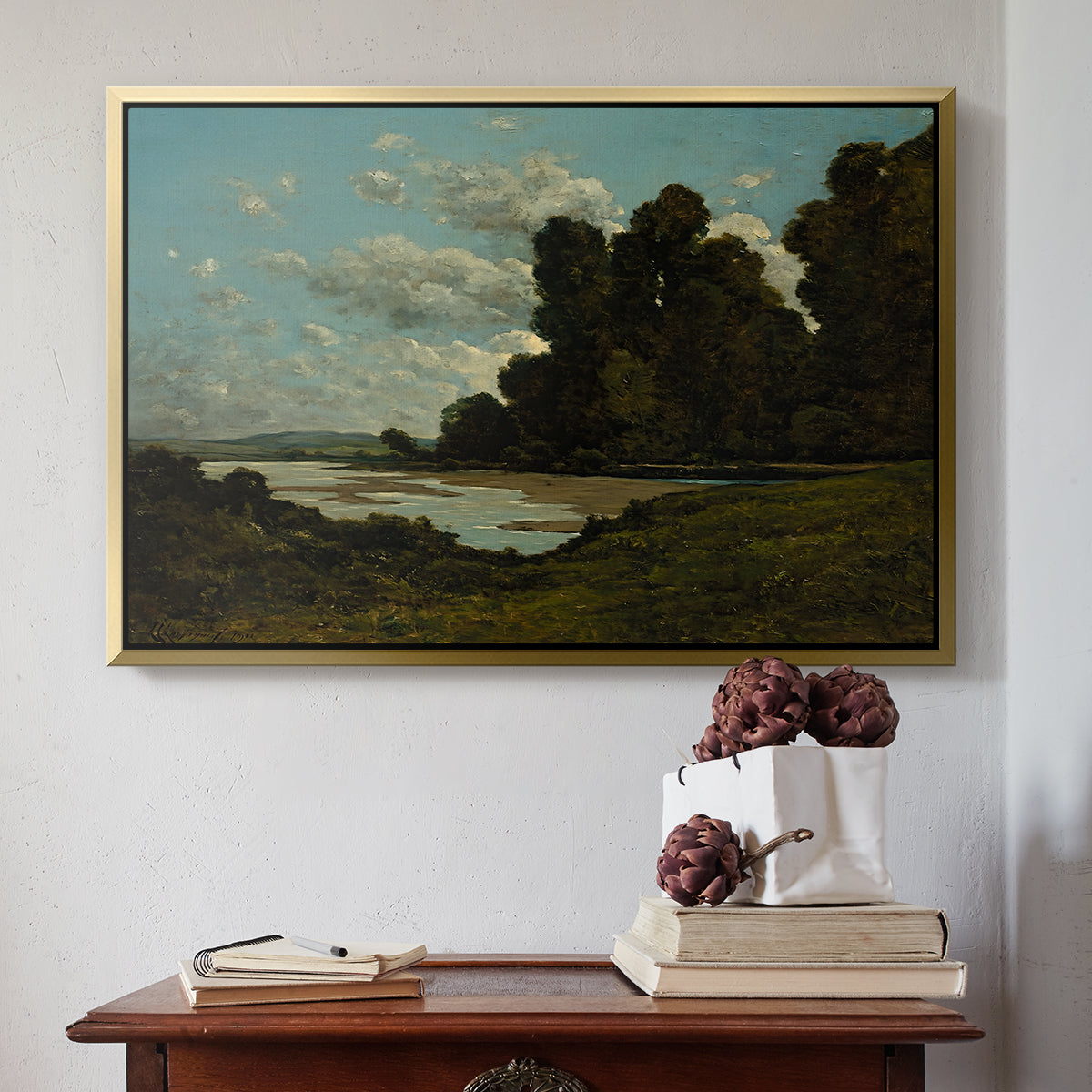 The River Loire at Nevers, 1901 - Floater Framed Canvas Print