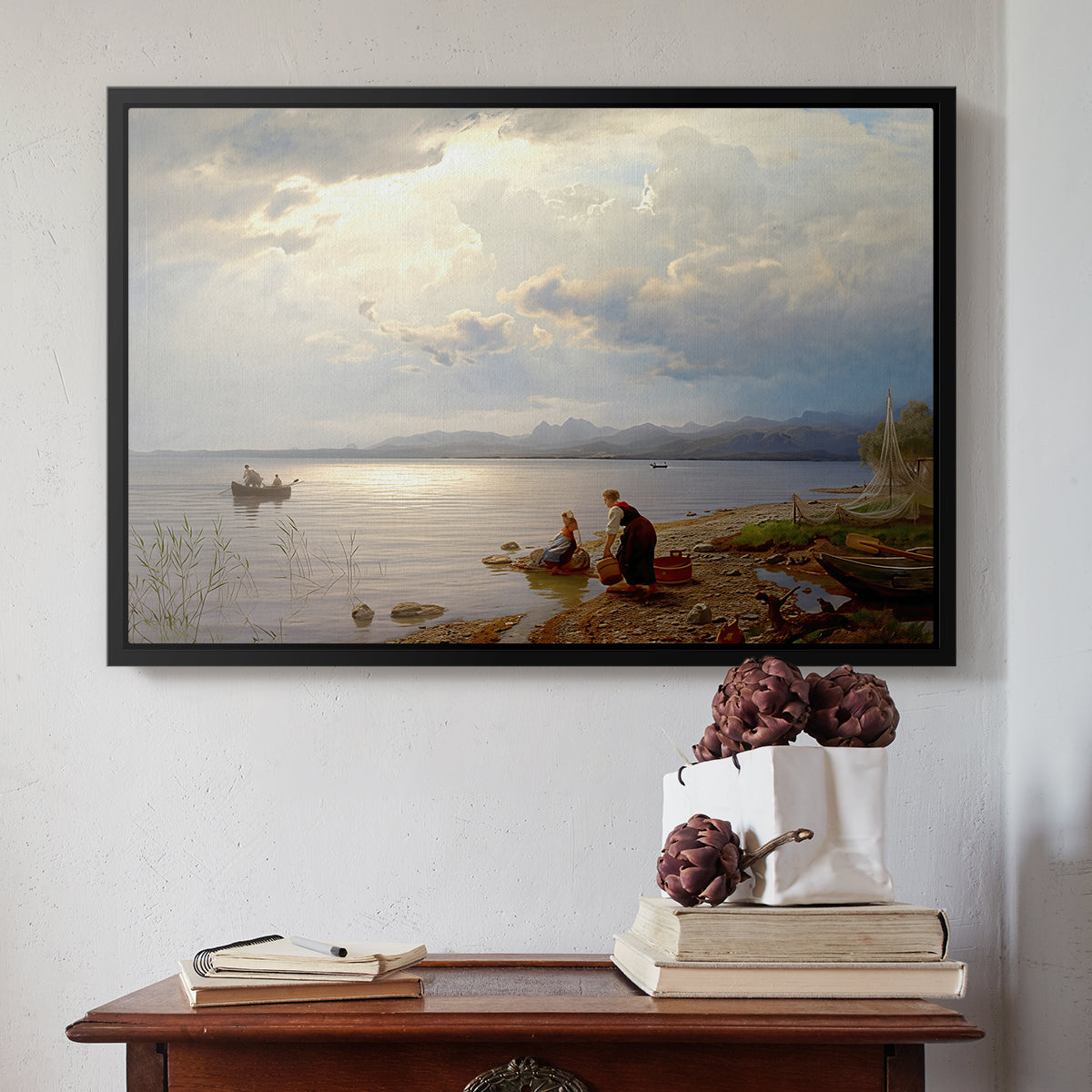 On the Banks of the Chiemsee, 1871 - Floater Framed Canvas Print