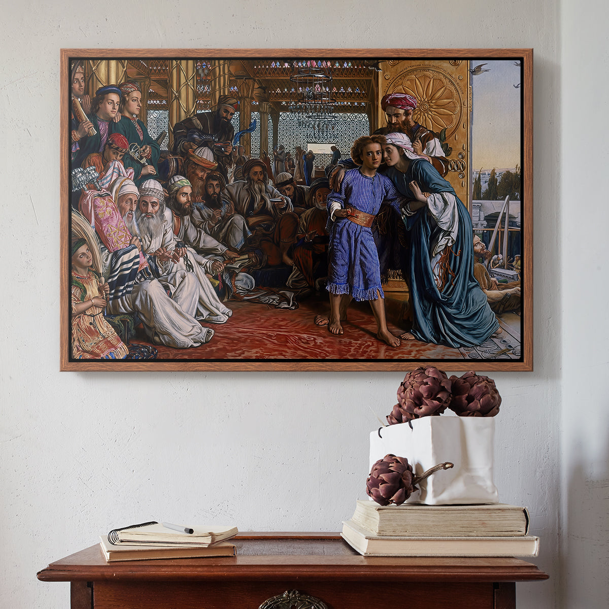 The Finding of the Saviour in the Temple, 1854-1860 - Floater Framed Canvas Print