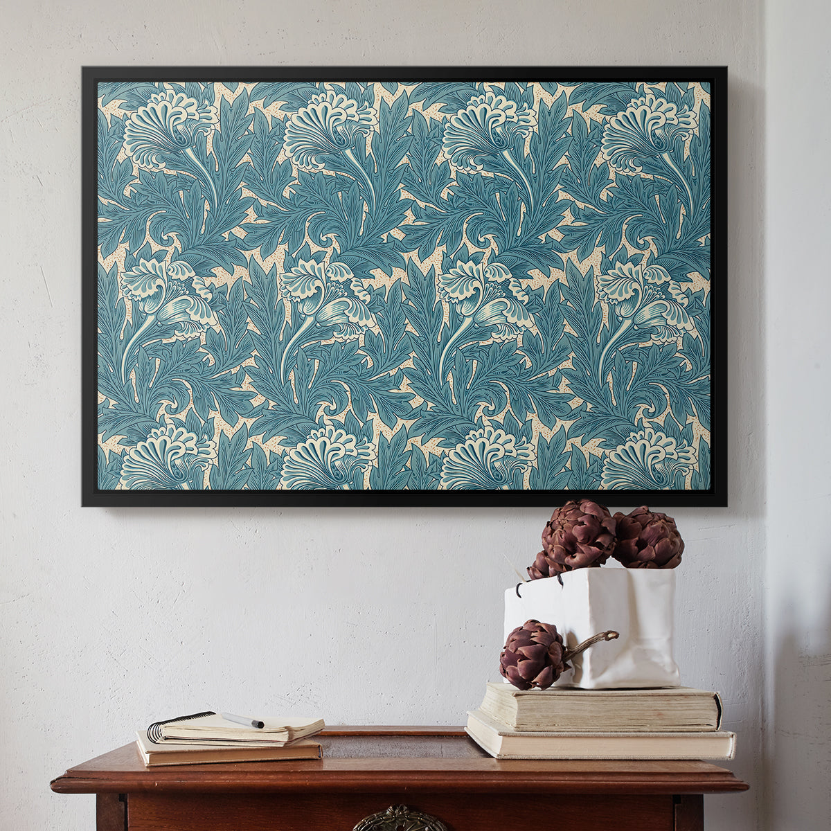 Tulip (Teal), 1875 - Floater Framed Canvas Print