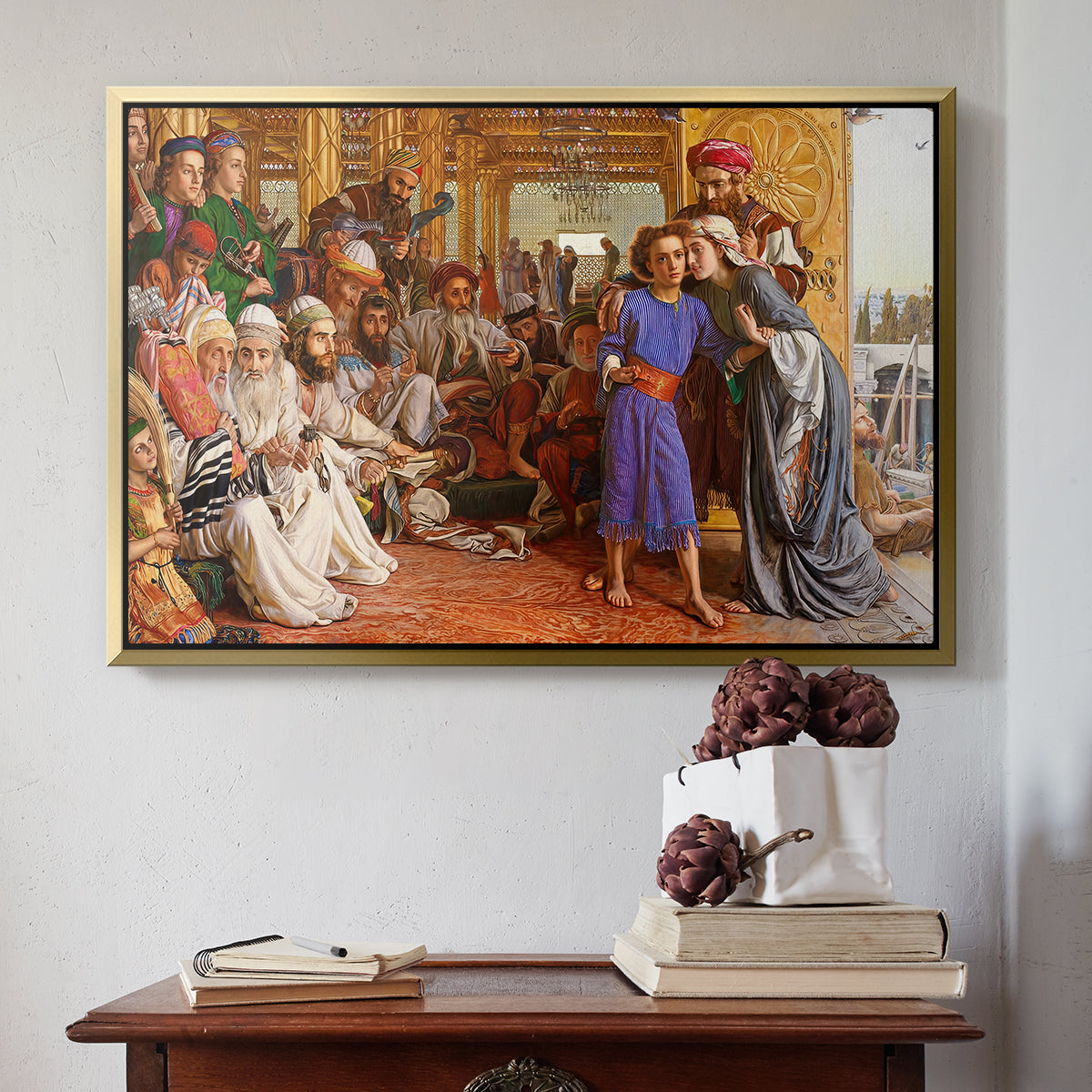 The Finding of the Saviour in the Temple, 1854-1860 - Floater Framed Canvas Print