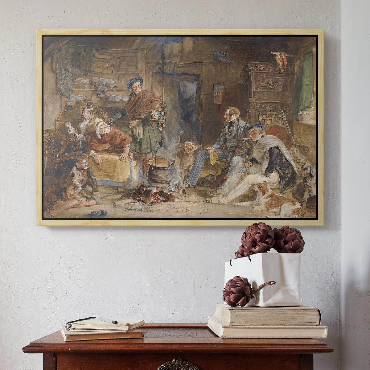 Highland Hospitality, 1832 - Floater Framed Canvas Print
