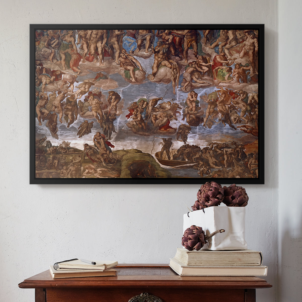 The Last Judgment (Charon's Boat and the Damned), 1536-1541 - Floater Framed Canvas Print
