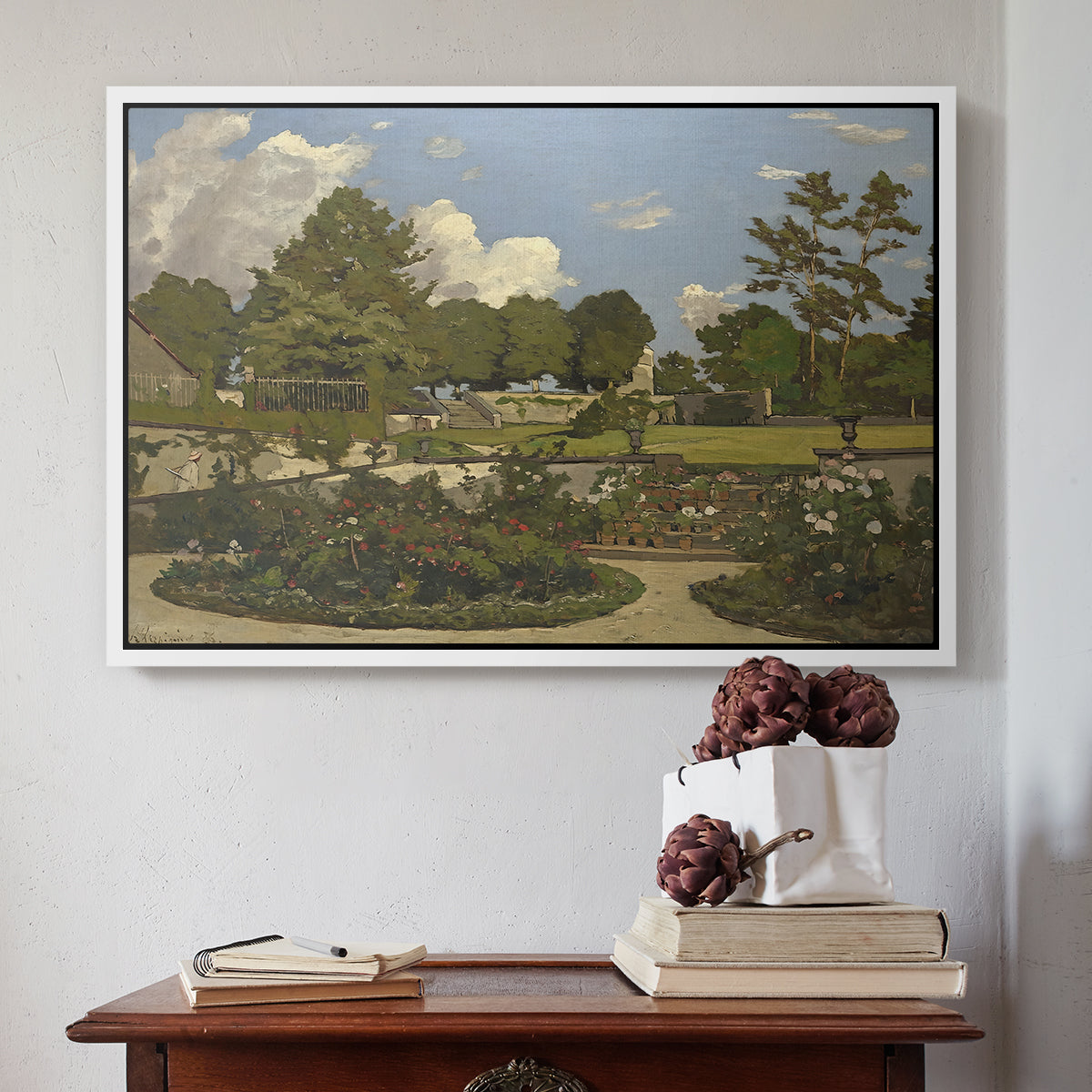 The Painter's Garden at Saint-Privé, 1886 - Floater Framed Canvas Print
