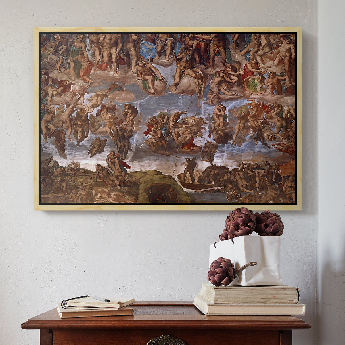 The Last Judgment (Charon's Boat and the Damned), 1536-1541 - Floater Framed Canvas Print