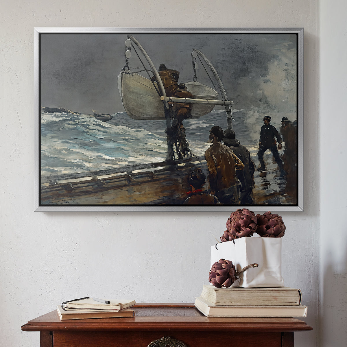 The Signal of Distress, c. 1896 - Floater Framed Canvas Print