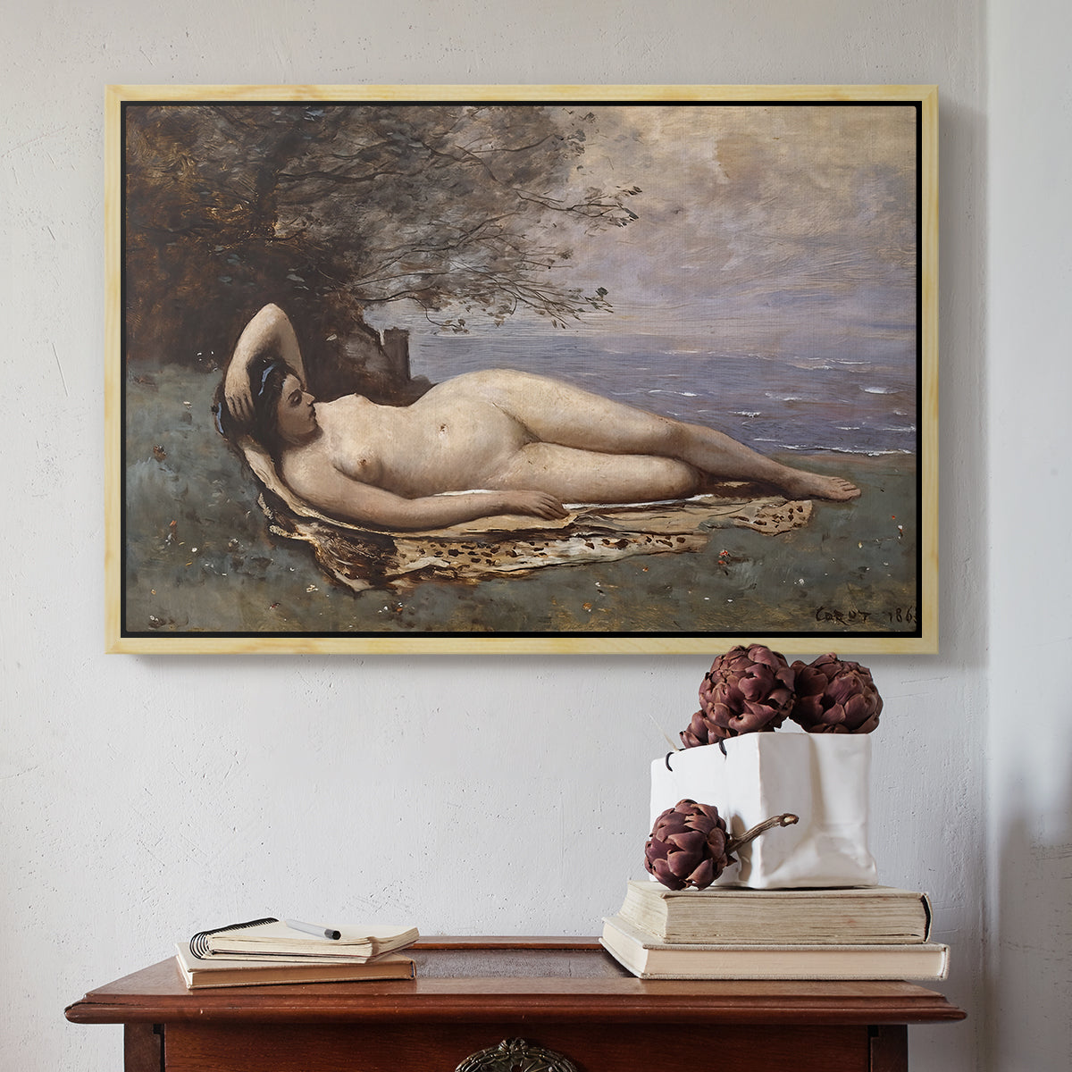 Bacchante by the Sea, 1865 - Floater Framed Canvas Print