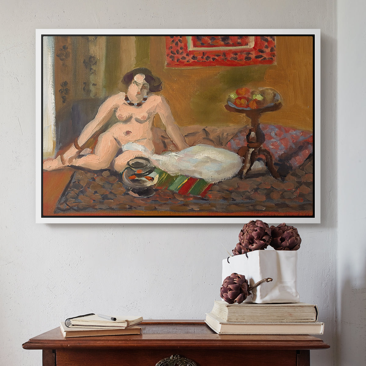 Nude with Goldfish (Nu aux poissons rouges), c. 1922 - Floater Framed Canvas Print