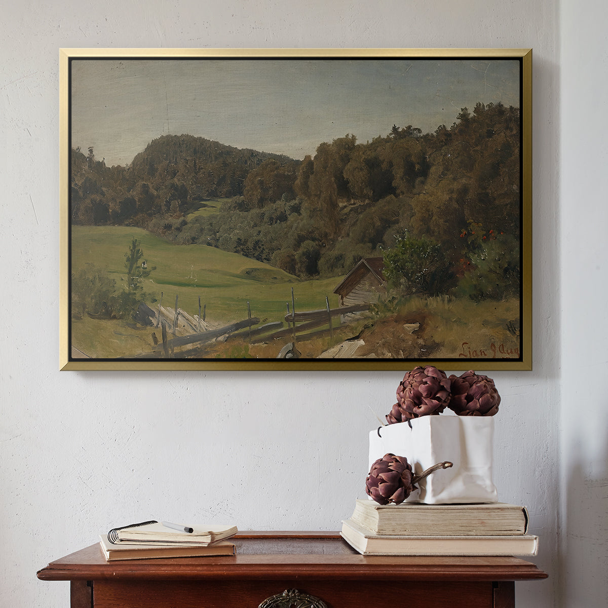 Landscape at Ljan, 1858 - Floater Framed Canvas Print