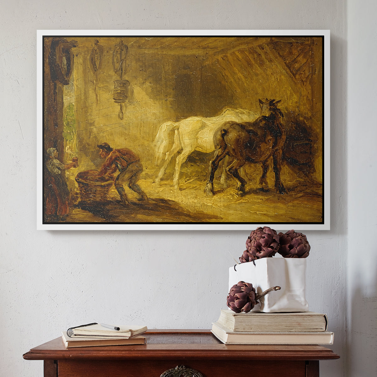 Heath Ewe and Lambs, 1810 - Floater Framed Canvas Print