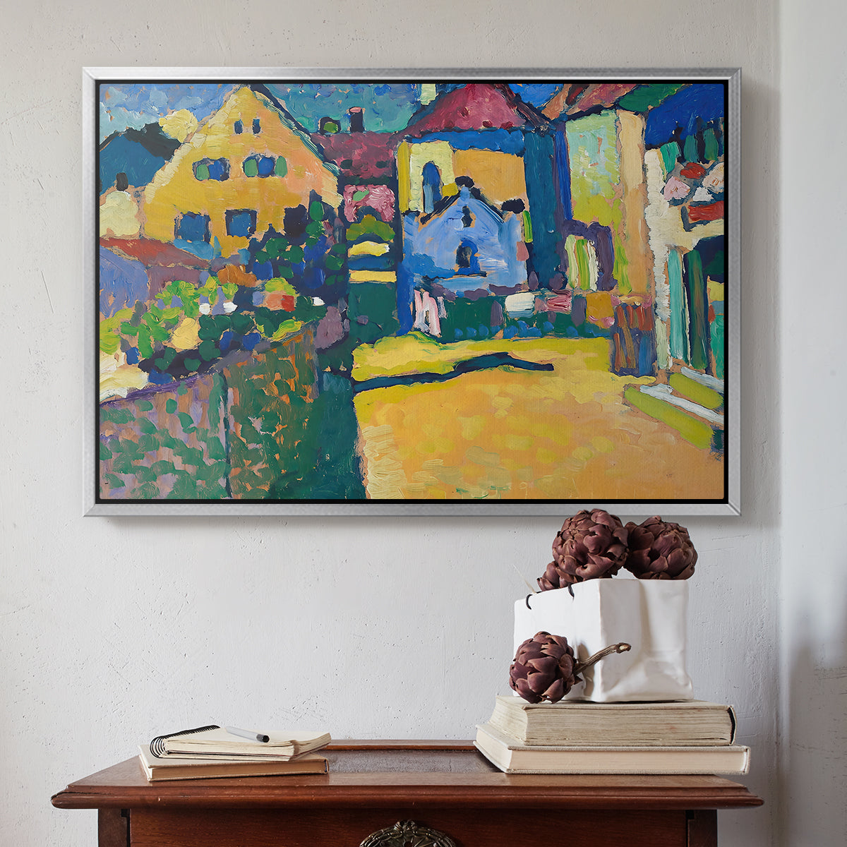 Green Lane in Murnau, 1909 - Floater Framed Canvas Print