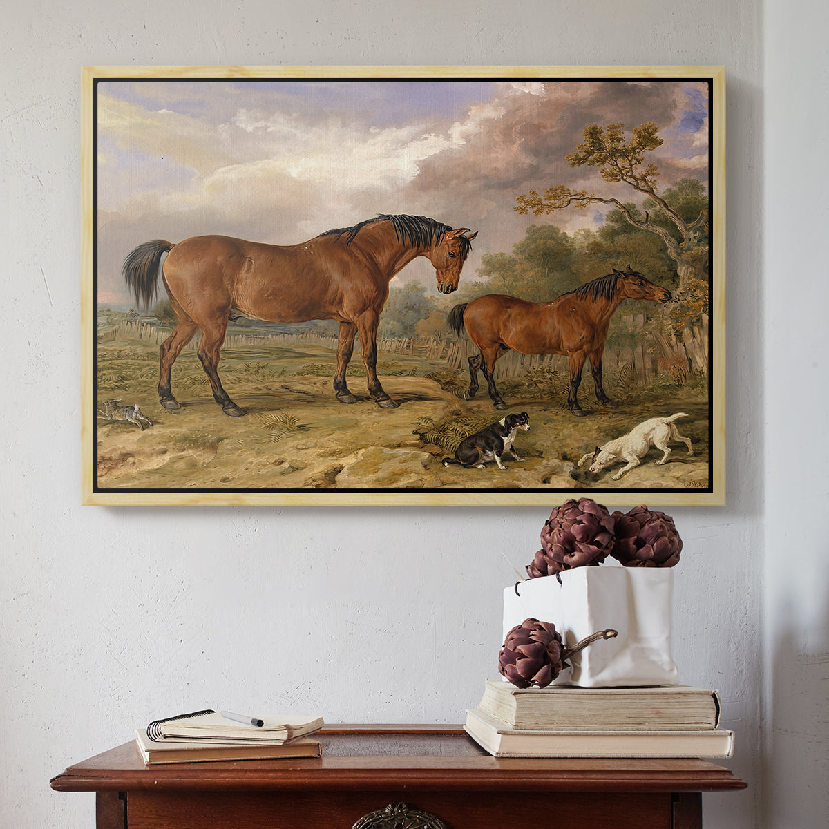 Portrait of Reformer, Blucher, Tory and Crib, Property of Rowland Alston, Esq., M.P., 1835 - Floater Framed Canvas Print