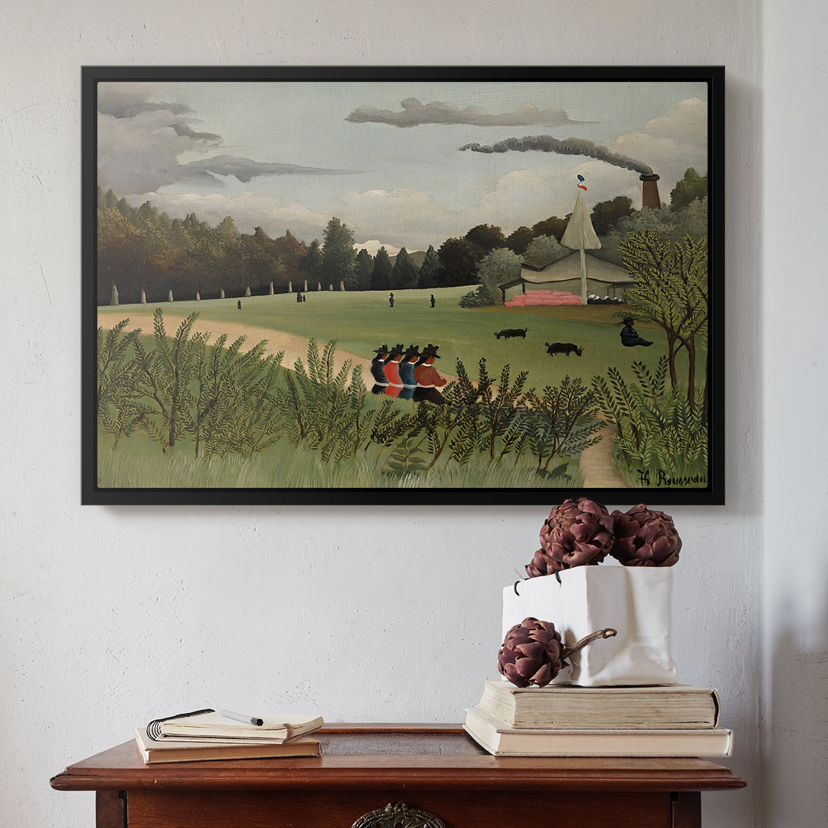 The Chair Factory at Alfortville, 1897 - Floater Framed Canvas Print