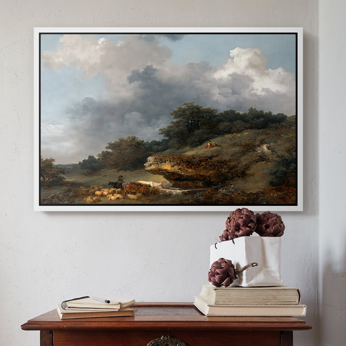 The Watering Place, c. 1765 - Floater Framed Canvas Print