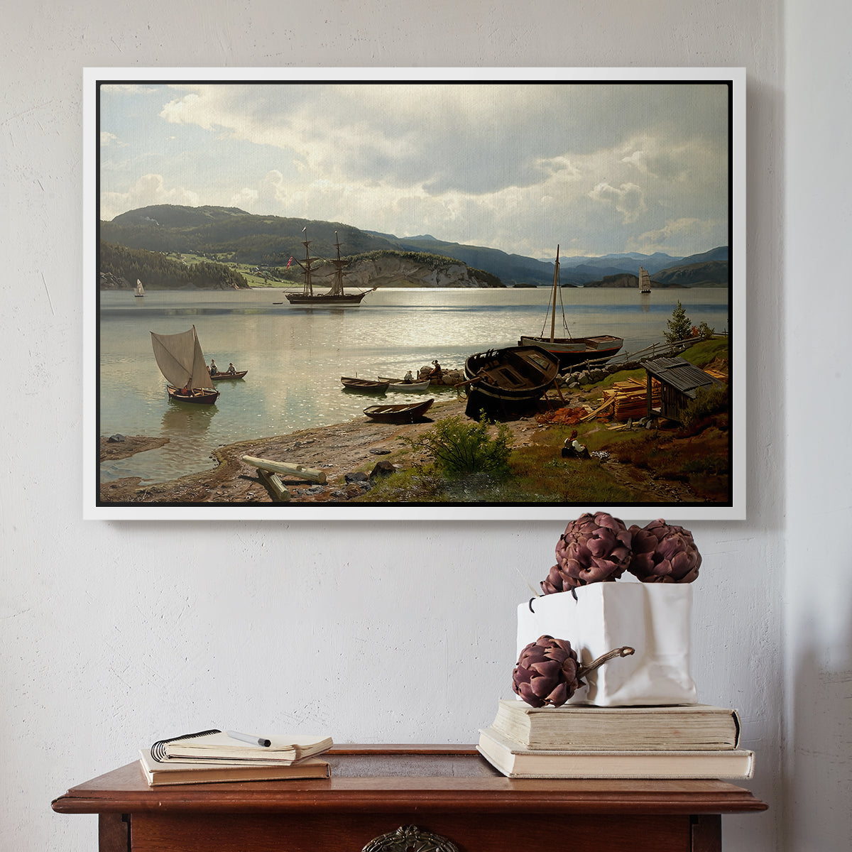 By the Water, 1876 - Floater Framed Canvas Print