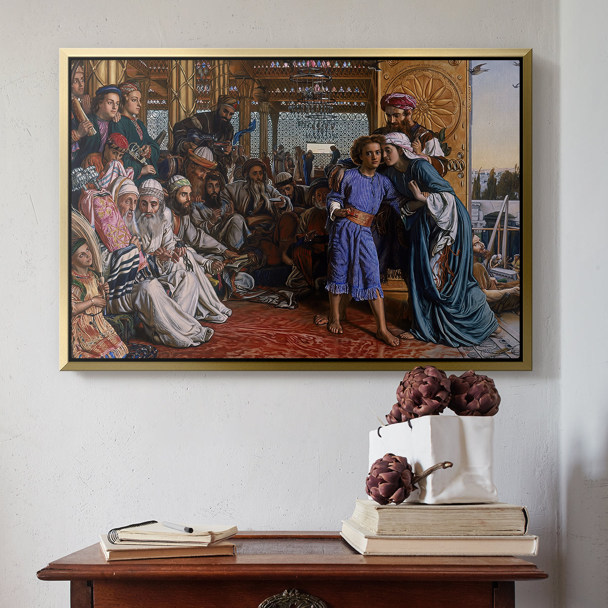 The Finding of the Saviour in the Temple, 1854-1860 - Floater Framed Canvas Print