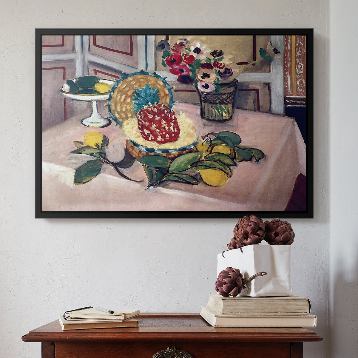 Still Life with Pineapple and Lemons, 1925 - Floater Framed Canvas Print