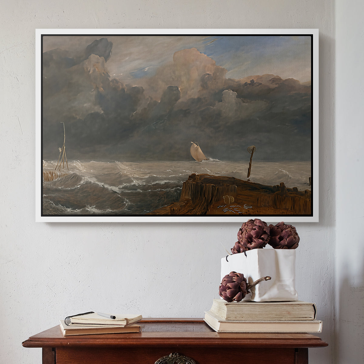 Port Ruysdael, 1827 - Floater Framed Canvas Print