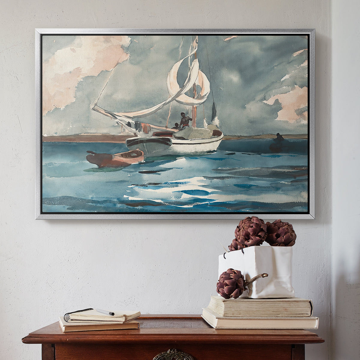 Sloop, Nassau, 1899 - Floater Framed Canvas Print