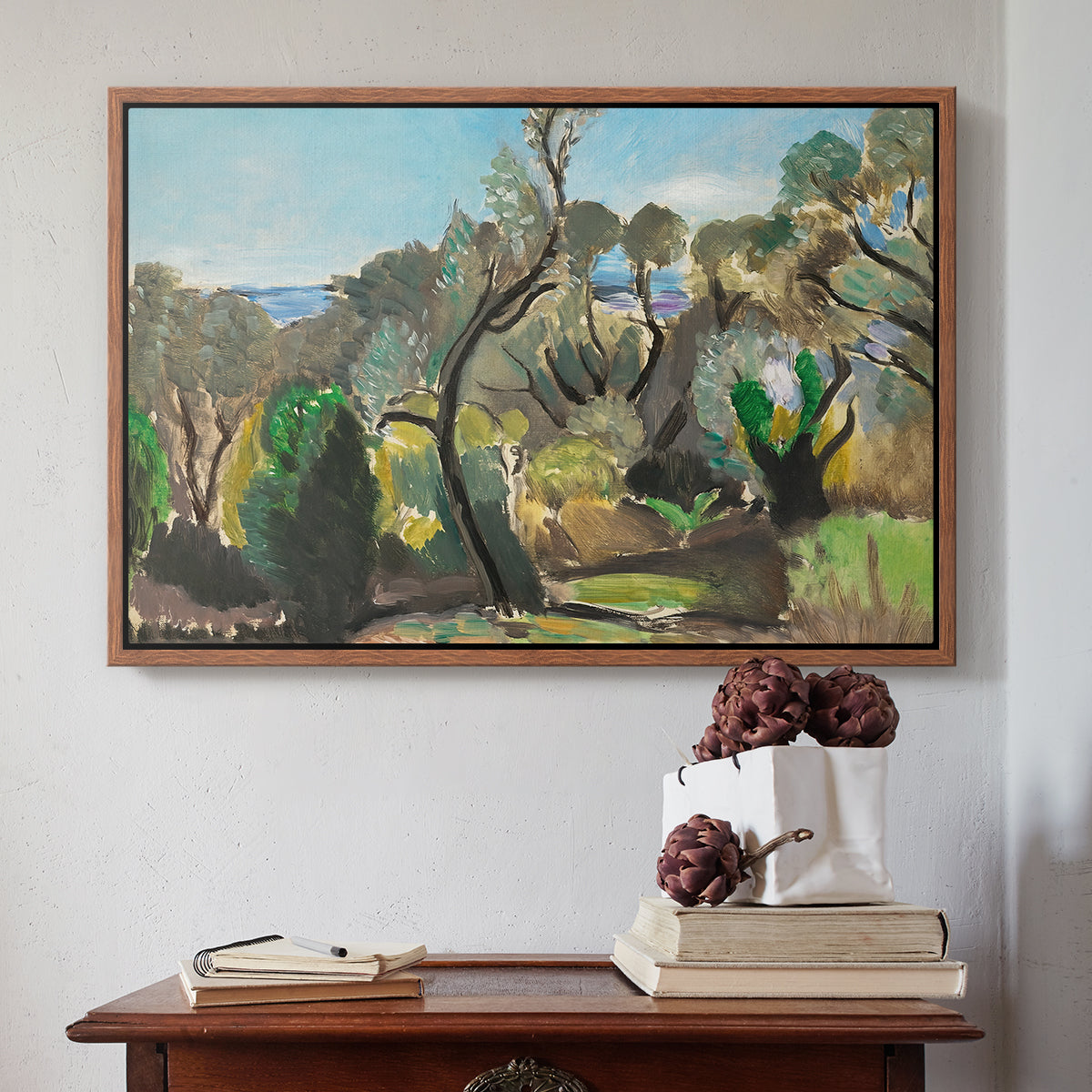 Landscape near Nice, c. 1918 - Floater Framed Canvas Print